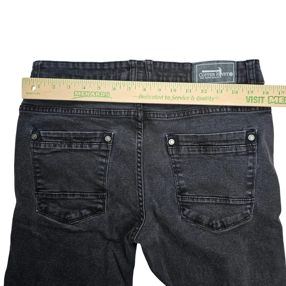 Copper Rivet Slim Straight Jeans‎ Mens 32x30 Black Distressed Ripped